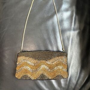 golden/beaded and vintage bag